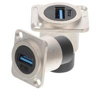 COLLBATH Connettore USB da Pannello Passante USB 3.0 Argento 2 Pezzi