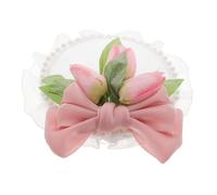 COLLBATH Copricapo A Cilindro Lolita Fiocco Rosa Basco Kawaii Per Ragazza Cerchietto in Pizzo Per Vestito Lolita Accessorio Per Chioma Versatile Per Tea Party E Cosplay