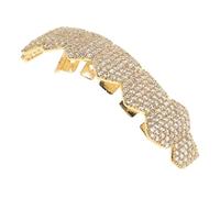 COLLBATH di Diamanti Grigliare i Uomini Collana Copertura per Cosplay Copertura Rimovibile Decorazioni per Finti dentiere Falsi Rame Golden