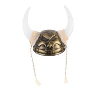 COLLBATH Elmo Viking con Corna Adulti Cappello Medievale in Plastica Leggera Accessorio Costume per Halloween e Feste Tema Pirati e Nordici