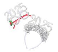 COLLBATH Fascia Capodanno con Numeri e Occhiali Glitter Accessori Reutilizzabili per di Capodanno Cerchietto e Resistente per Uomo e