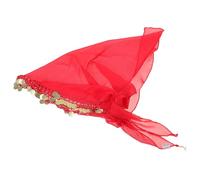 COLLBATH Fascia per Chioma da Danzatrice del Ventre Monete in Chiffon Rosso, Leggera e Versatile per Eventi Speciali e Danza Etnica Bohemien