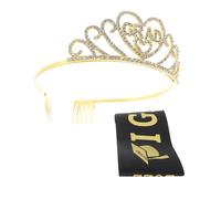 COLLBATH Fascia Per Laurea Tracolla Decorativa Set Completa Accessori Festa Di Laurea Abito Cerimonia Materiale Lega Raso Unisex Donna Uomo Giovani
