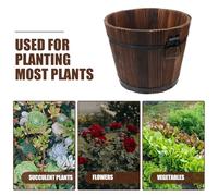 COLLBATH Fioriera in Legno Solido Drenaggio Vaso Forma di Botta Rustica per Piante da Esterno e Interno Contenitore Resistente per Fiori e Ortaggi su Balcone e Giardino