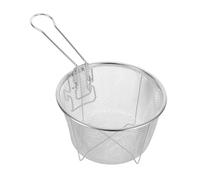 COLLBATH Friggitrice Rotondo in Acciaio con Manico Pieghevole Resistente al Calore e Facile da per Friggere Patatine Pollo e in Cucine Piccole