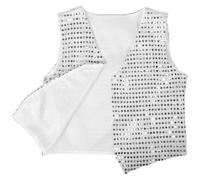 COLLBATH Gilet Paillettes per 140 Cm, Costume da Discoteca e Set da Ballo per Ragazze e Ragazzi, Abbigliamento da Danza Jazz e Street Dance Traspirante per Spettacoli