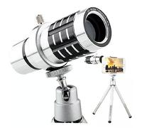 COLLBATH Kit Obiettivo Telescopico 12x Per Smartphone Con Monoculare Guardare Eventi E Osservare Animali Con Mini Treppiede Per Telefono