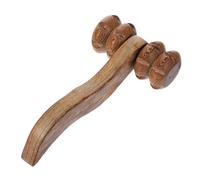 COLLBATH Massaggiatore Portatile in Legno Doppio Rullo Impugnatura Antiscivolo per Rilassamento Muscolare, Strumento per Allungare la Spina Dorsale e Alleviare Affaticamento, per Gambe,