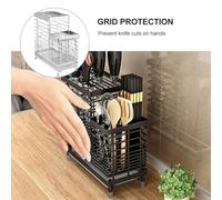COLLBATH Organizer da Cucina in Acciaio Antiruggine Portaposate e Porta Taglieri Scaffale Multifunzionale per Stoccaggio Utensili e Coltelli Design Elegante e Facile da Pulire