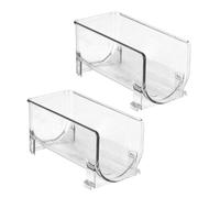 COLLBATH Organizzatore da Cucina Ripiani Cassetto Estraibile Porta Lattine e Scaffali per Conservazione Vino Set 2 Pezzi Trasparente per Frigorifero e Tavolo