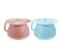 COLLBATH Orinatoio Portatile da Viaggio con Coperchio e Maniglia, Set 2 Pezzi Vaso da Notte per Bambini e Anziani, Vasino da Campeggio Compatto in Materiale Ispessito per Emergenze