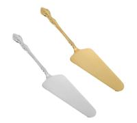 COLLBATH Pala per Torta e Paletta Triangolare in Acciaio 304 Set 2 Pezzi Manico Intagliato Porta Torta per Pizza Dolci e Crostate Utensile Cucina Resistente al Calore per Uso Domestico