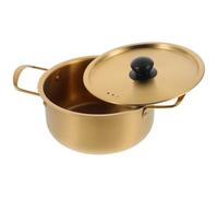 COLLBATH Pentola Grande in Acciaio Inox Coperchio Pentola Coreana per Noodle Ramen per Campeggio e Cucina Domestica Adatta a Fornelli a Gas e Microonde Manici Isolanti Ergonomici 20 Cm