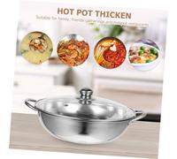 COLLBATH Pentola Hot Pot in Acciaio Inossidabile Spessa per Induzione con Scottatura e Antiscivolo Design per Cucina Domestica Facile da