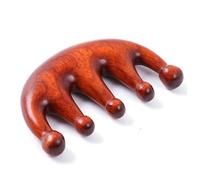 COLLBATH Pettine in Legno Naturale A Cinque Denti Portatile Testa A Denti Larghi E Perline Rotonde Pettine Per Uso Domestico Delicato Chioma E Massaggio Del Cervello