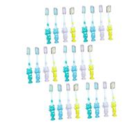 COLLBATH Pezzi Spazzolini Denti Forma Orso Setole Carbone Bambù per Bambini Sani Sicuri Morbida Comoda Impugnare Colore Accattivante Adorabili