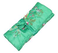 COLLBATH Pochette Portagioielli Con Fiori Ricamati A Mano Borsa Porta Cosmetici Ricamata Organizer Per Trucco in Broccato Con Chiusura A Laccio Viaggi