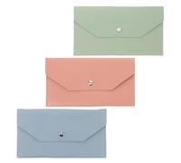 COLLBATH Portafoglio Compatto Donna in Pelle PU 3 Pezzi Organizer Sottile a Busta per Contanti e Carte Portafoglio Portasoldi Multifunzionale per Viaggi e Uso Quotidiano