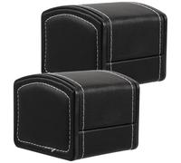 COLLBATH Portaorologi Da Viaggio in Pu Nero Scatola Espositiva Per Orologi Da Uomo Organizer Compatto Per Gioielli Protezione Da Graffi Per Viaggi E Uso Quotidiano
