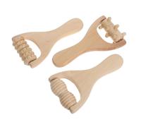 COLLBATH Rullo Massaggiante per Piedi Leggero in Legno 3 Pezzi Forma Ergonomica ad Arco per Rilassamento Muscolare a Casa e Ufficio