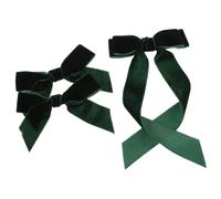 COLLBATH Set 3 Fermagli per Chioma da Donna in Velluto Fiocco Clip Spesse a Farfalla Accessori Moda per Ragazze Color Verde Design Principessa per Acconciature Eleganti