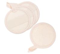 COLLBATH Set 4 Pezzi Spugna Luffa Naturale Beige per Doccia Pulizia Profonda ed Esfoliazione Delicata in Fibra di Luffa e Tessuto di Cotone per Bagno e Corpo