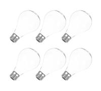 COLLBATH Set 6 Pezzi Lampadine Simulate Decorazione Natalizia Attacco a Vite Ciondoli Luminosi per Albero di Natale Plastica Pet Trasparente 11X7 CM per Addobbo