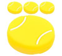 COLLBATH Smorzatore Giallo per Racchetta da Tennis 4 Pezzi in Silicone | Riduzione del Rumore, Forma da Tennis, Resta Ben Saldo Sulle Corde, per Match e Campi All'aperto