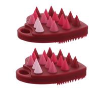 COLLBATH Spazzola Per Massaggi Shampoo Strumento Per Il Massaggio Del Cuoio Capelluto Spazzola Per in Silicone Spazzola Per Da Doccia Gel Di Silice Rosso