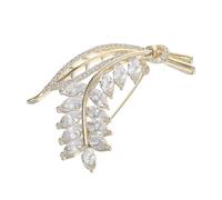 COLLBATH Spilla a forma di spiga di grano: spilla con etichetta in strass scintillanti per abito e vestito - spilla decorativa a forma di foglia glitterata - spilla in metallo unisex
