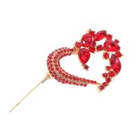 COLLBATH Spilla Cuore con Rossi Spilla da Donna per Cappotto e Sciarpa con Cristalli Brillanti Accessorio Elegante per Matrimonio e Festa di San