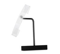 COLLBATH Supporto Orologio Espositivo Base in Metallo c Portagioie in Acrilico Trasparente Nero Per Orologi e Braccialetti Stand Singolo Elegante e Robusto