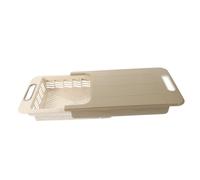 COLLBATH Tagliere Multifunzionale Retrattile Con Scolapiatti Plastica Per Cucina Blocco Per Verdure E Carne Design Pratico Per Lavelli Grandi E Spazio Contatore Ottimizzato Colore Casuale