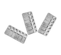 COLLBATH Tavolozza per Miscelare Colori in Metallo 3 Pezzi Vassoio per Pittura Compatto 12 Scomparti Rettangolari Riutilizzabile per Olio Acrilico e Acquerello Strumento Preciso per