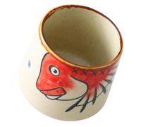 COLLBATH Tazza Giapponese Ceramica Smaltata Mano Bicchiere da Sake e Caffè con Motivo Pesce Rosso Resistente Al Calore e Facile da Pulire per Amanti Del Tè e Sushi