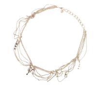 COLLBATH Testa Multistrato in con Cristalli Dorata Accessorio per Donne e Ragazze per Matrimoni Feste e Speciali