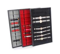 COLLBATH Vassoio Portaorologi da Viaggio Nero Scomparti Organizer Orologi e Gioielli per Uomo Donna Custodia Espositore per Collezionisti Dimensioni