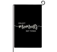 Collect Moments Not Things Bandiere da giardino 30,5 x 45,7 cm verticali su entrambi i lati rustiche motivazionali citazione motivazionale bandiere da cortile Scripture opere d'arte Banner decorazioni