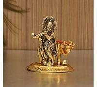 Collectible India Lord Cow Krishna idolo statua murti Krishan con Kamdhenu Dio indù Religioso Showpiece (Set di 1)