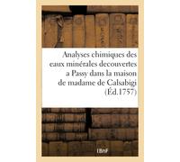 Collectif Analyses chimiques des nouvelles eaux minérales, vitrioliq (Tascabile)