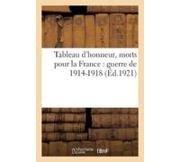 Collectif Tableau d'honneur, morts pour la France (Tascabile)