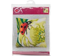 Collection d'Art-40 x 40 cm, Motivo: Coccinella, Kit per Cuscino a Punto e Croce