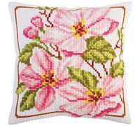 Collection d'Art Kit cuscino/rosa MAGNOLIA/40 X 40, Multi, 40 x 40 cm