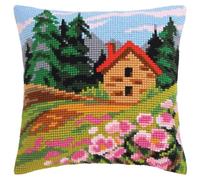 Collection d'Art Kit per ricamo a punto croce, motivo: casa vacanze sul bordo, stampa