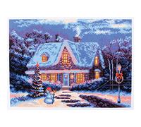 Collection D'Art Winterzeit Tela Aida Stampata per Ricamo a Punto Croce, Cotone, Multicolore, 29 x 40cm