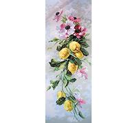Collection D'Art Zitronen Tela Aida Stampata per Ricamo a Punto Croce, Cotone, Multicolore, 30 x 80cm