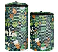 Collection Happy St. Patrick's Day Clover Lucky Green Shoe Wash Bag per lavatrice, scarpe da ginnastica, lavatrice, confezione da 2 sacchetti per la biancheria da ginnastica, per lavare le scarpe in