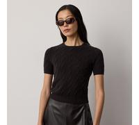 Collection Maglia a trecce corta in cashmere M Brown