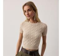 Collection Maglia a trecce corta in cashmere XXL Brown