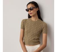 Collection Maglia a trecce corta in cashmere XXL Tan